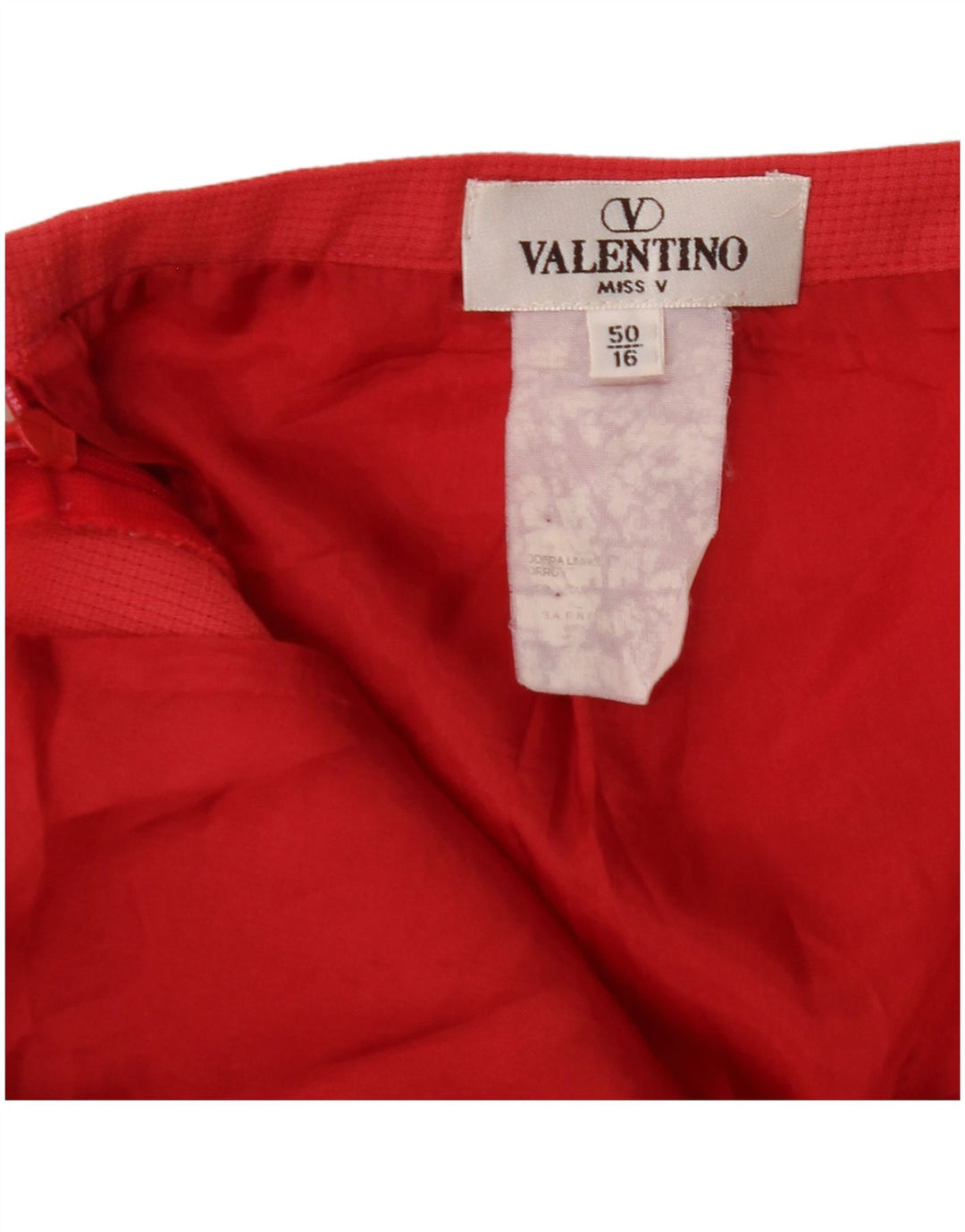 VALENTINO Damska spódnica prosta Miss V IT 50 XL W36 czerwona