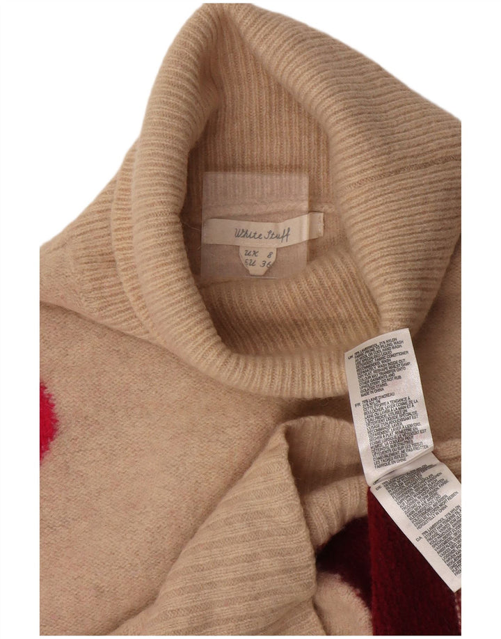 Damski sweter z golfem White Stuff UK 8 Small Beige Colorblock