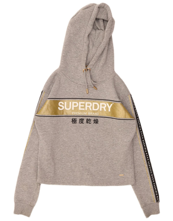 SUPERDRY Damska bluza z kapturem oversize z grafiką UK 8 Small Grey