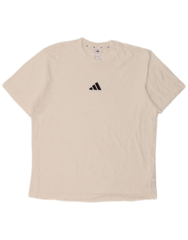 Adidas Męska Koszulka Top Duża Biała Bawełna