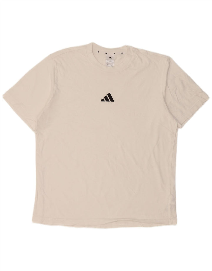 Adidas Męska Koszulka Top Duża Biała Bawełna