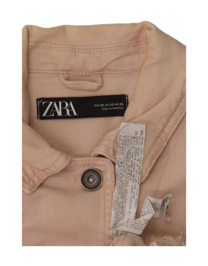 Damska kurtka jeansowa oversize Zara UK 6 XS, różowa, bawełniana