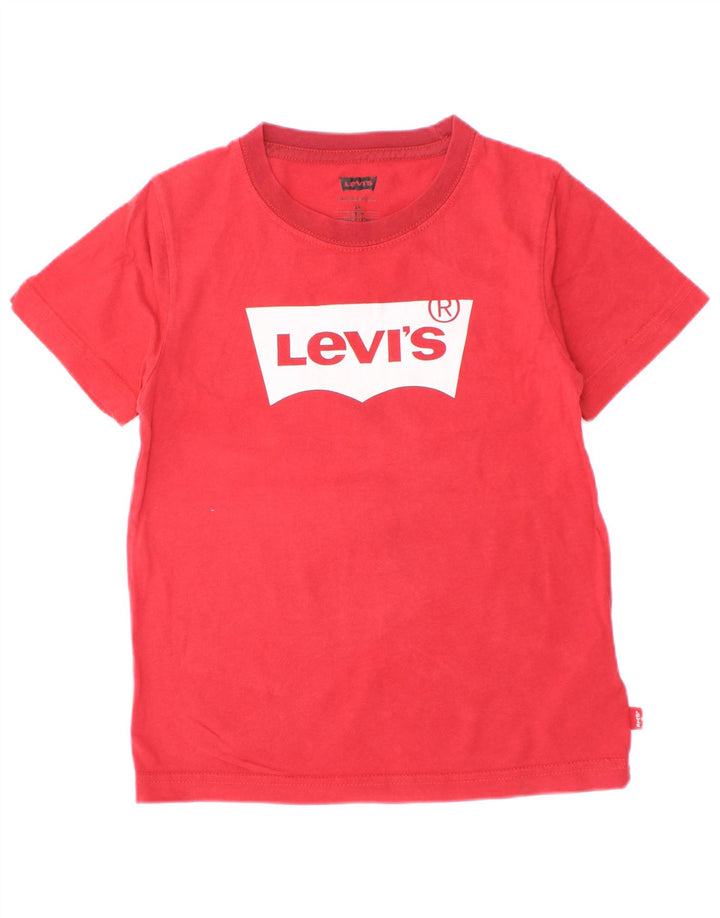 Chłopięcy T-shirt z grafiką Levi's Top 5-6 lat, czerwona, bawełniana