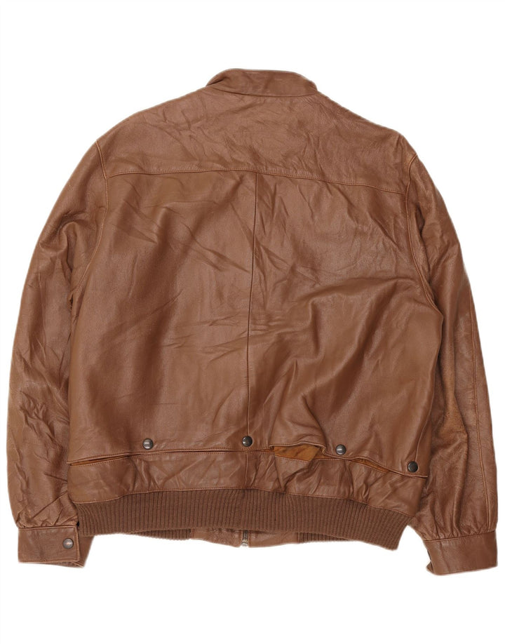 Damska kurtka skórzana VINTAGE IT 48 XL Brązowa skóra