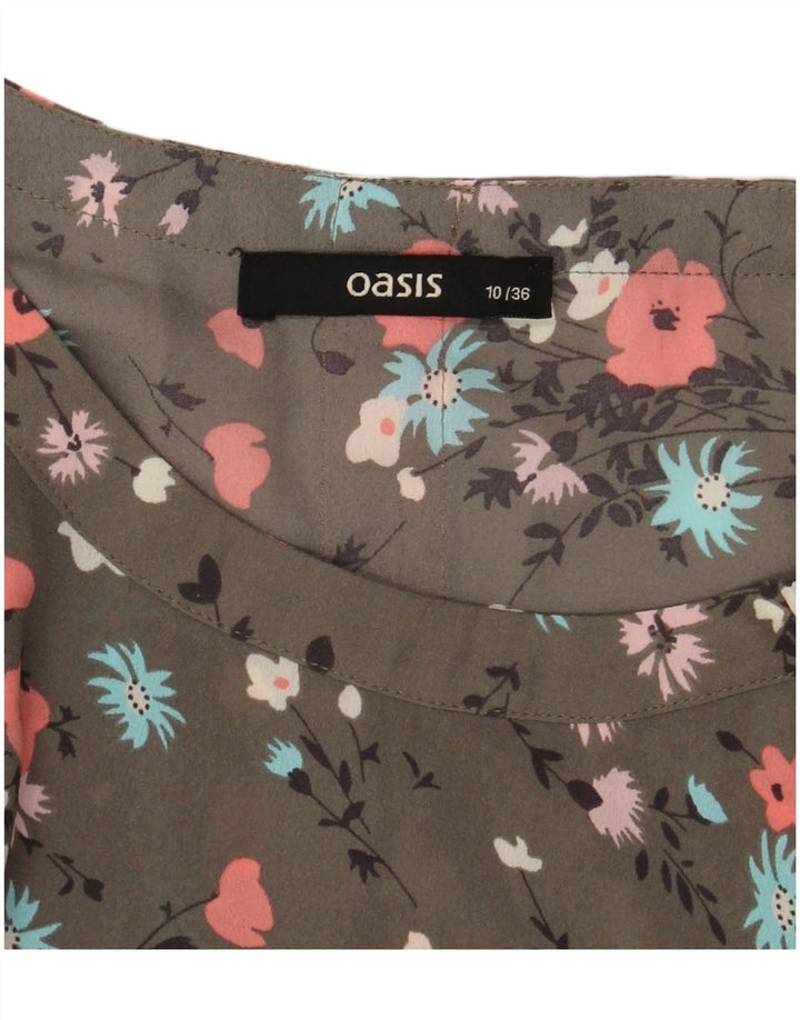Bluzka damska Oasis Top UK 10, mała, zielona w kwiaty