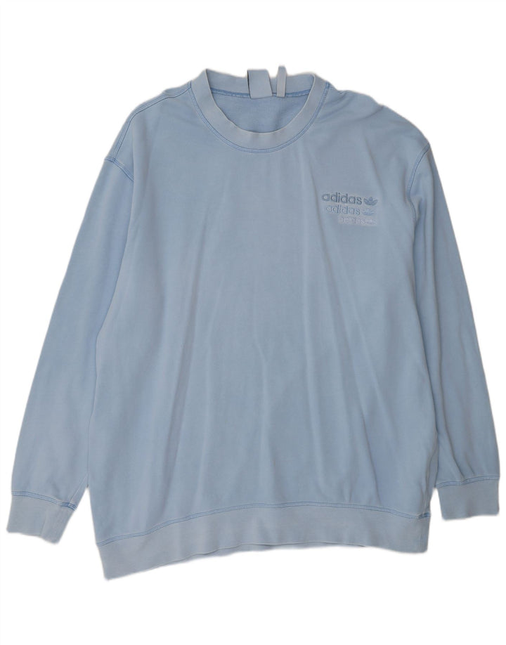 Bluza męska ADIDAS, sweter 2XL, niebieska, bawełniana