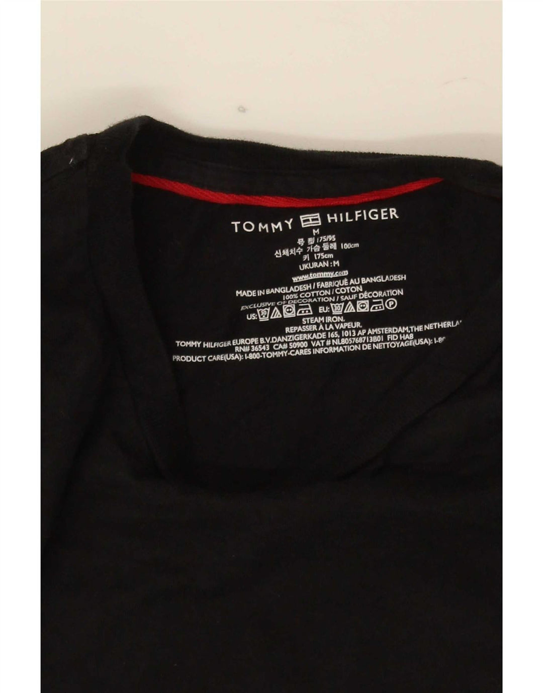 T-shirt męski Tommy Hilfiger Top, średnio czarny, bawełniany