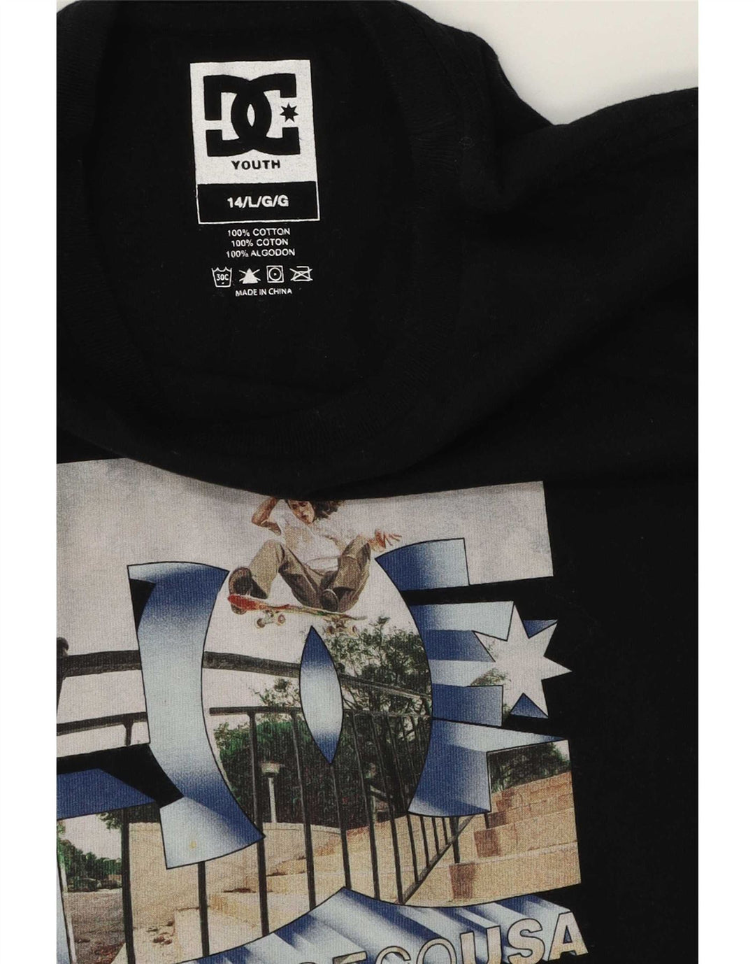 Chłopięcy T-shirt z grafiką DC 13-14 lat, czarna, bawełniana