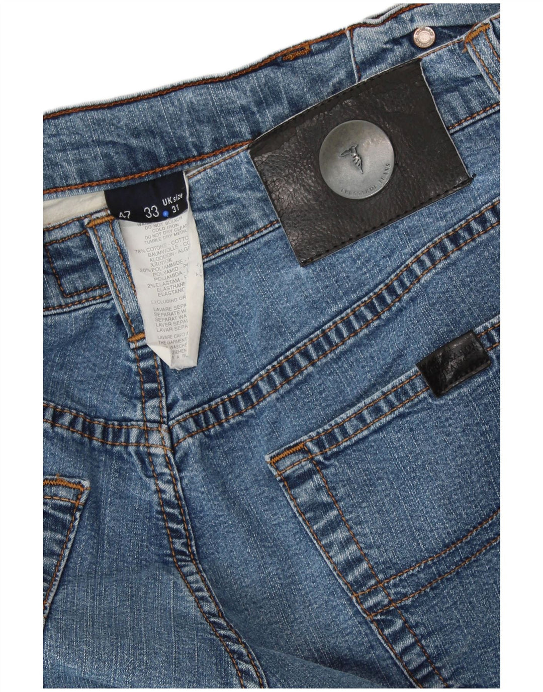 Męskie dżinsy z szerokimi nogawkami TRUSSARDI W31 L26, niebieska bawełna