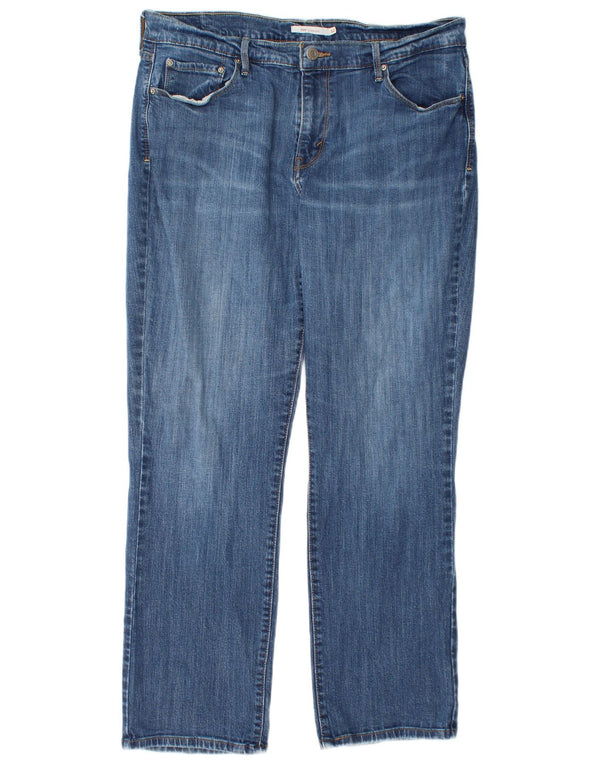 Damskie jeansy Levi's 505 z wysokim stanem, US 14 XL W32 L28, niebieska bawełna