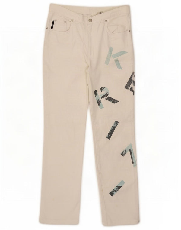 Damskie jeansy damskie Krizia Graphic Straight W30 L29 białe