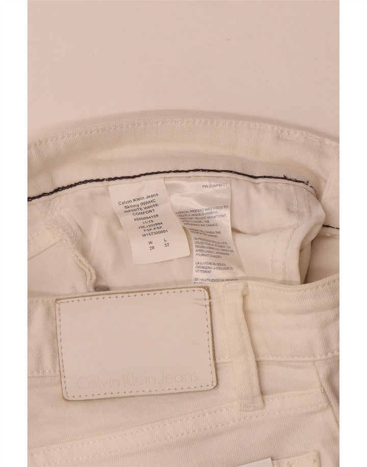 Damskie jeansy Skinny Calvin Klein W28 L28 Białe