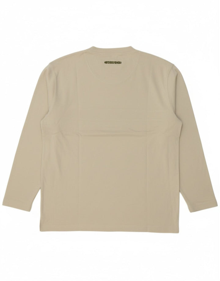 MUSTANG Mens Top Long Sleeve Large Green Striped Cotton