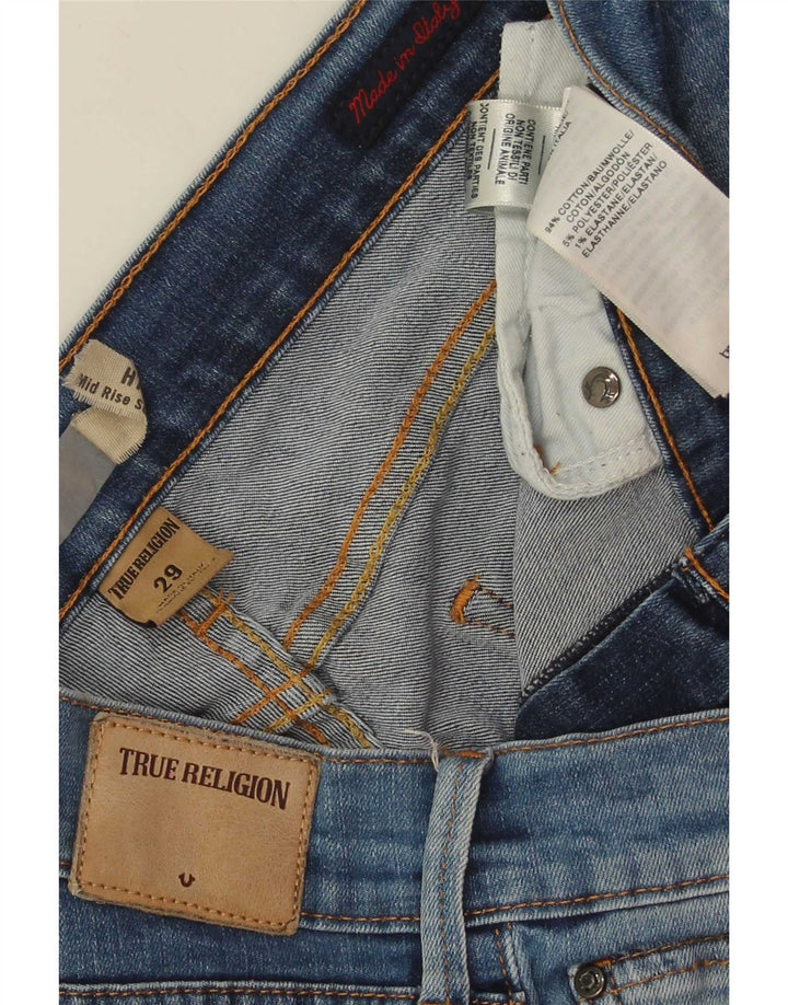 Damskie jeansy True Religion ze średnim stanem W29 L29, niebieska bawełna