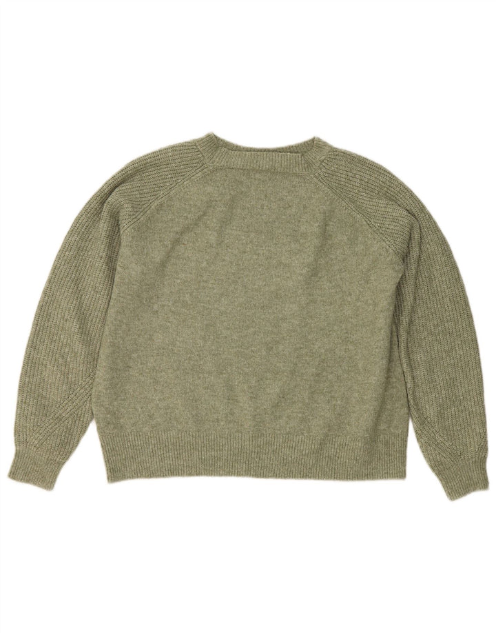 Marks & Spencer Damski sweter z okrągłym dekoltem, UK 14, średni zielony akryl