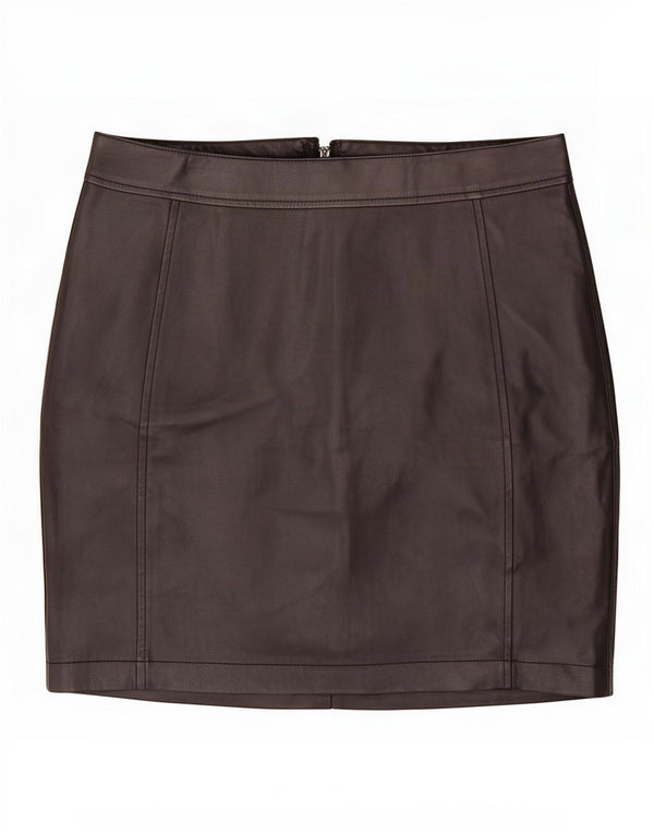 Damska spódniczka mini ze sztucznej skóry Lipsy UK 12 Medium W30 Czarny poliester