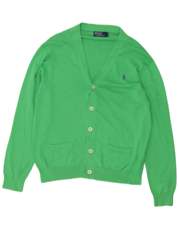 Polo Ralph Lauren Męski sweter rozpinany, duży, zielony, bawełniany