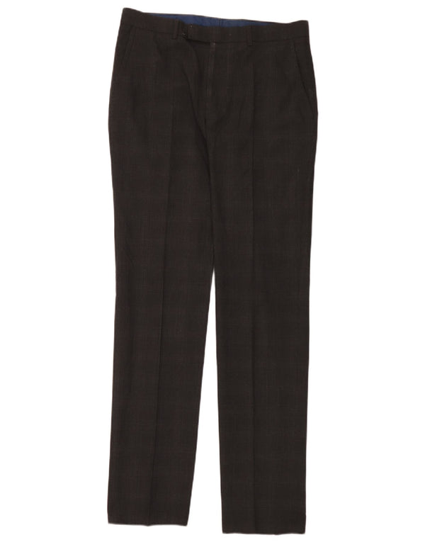 Marks & Spencer Męskie spodnie garniturowe Super Slim Fit W32 L33 Szara kratka