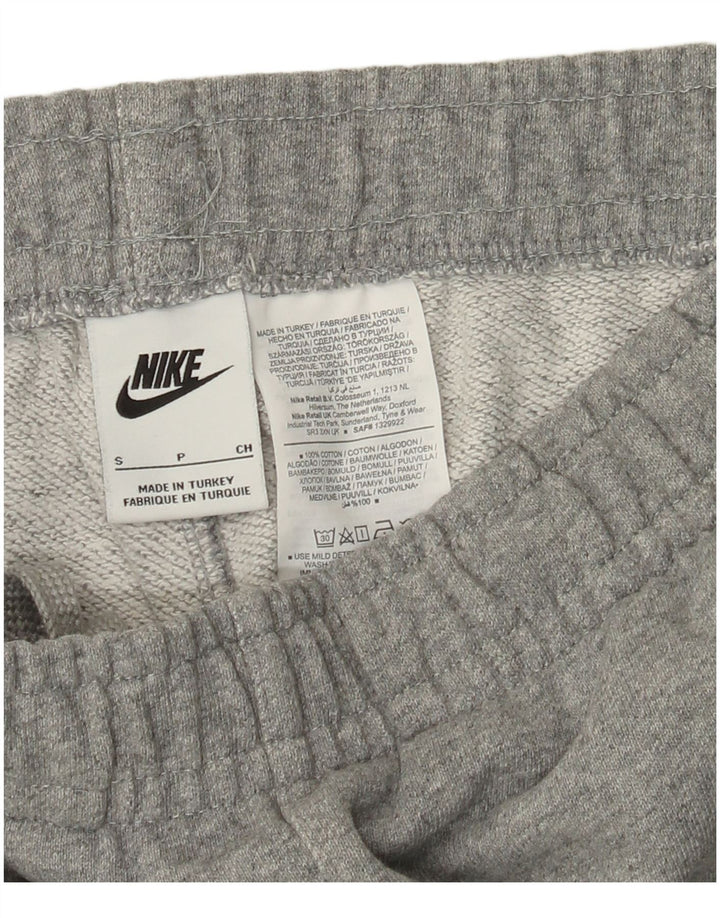 Męskie spodnie dresowe NIKE z grafiką, małe, szare, bawełniane