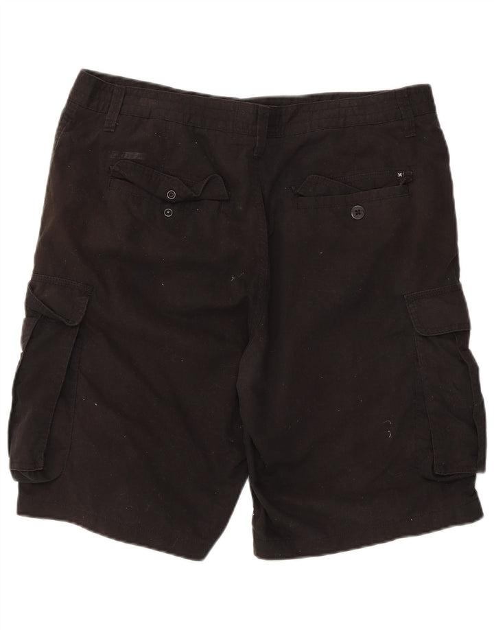 Męskie spodenki cargo Hurley W34, duże, czarne, bawełniane