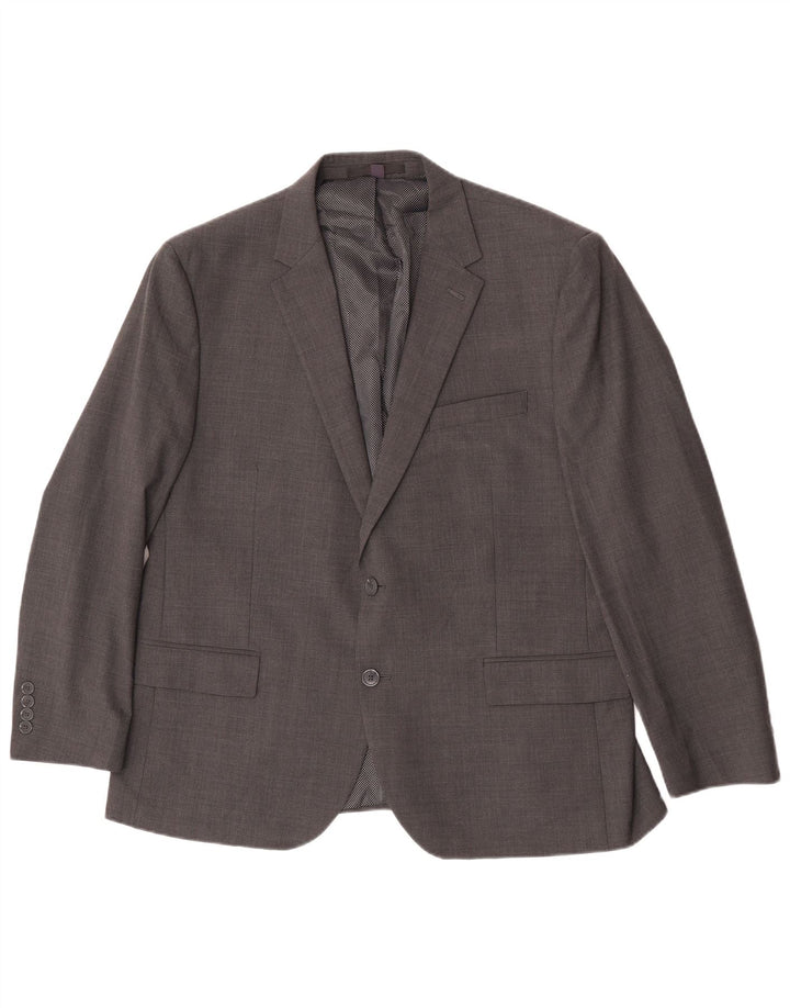 Marks & Spencer Męska marynarka zapinana na 2 guziki UK 44 XL, szara wełniana kratka