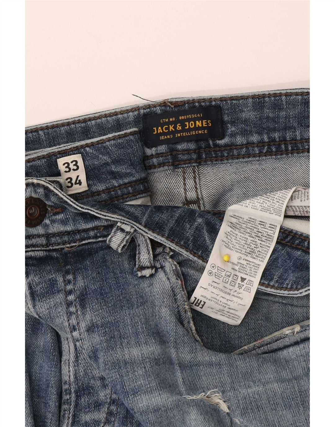Męskie jeansy Jack & Jones GLENN w trudnej sytuacji W33 L34 Niebieska bawełna