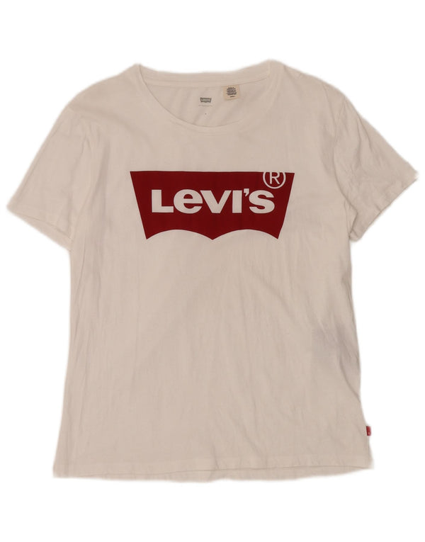 Damska koszulka z grafiką Levi's Top UK 10 Small, biała bawełna