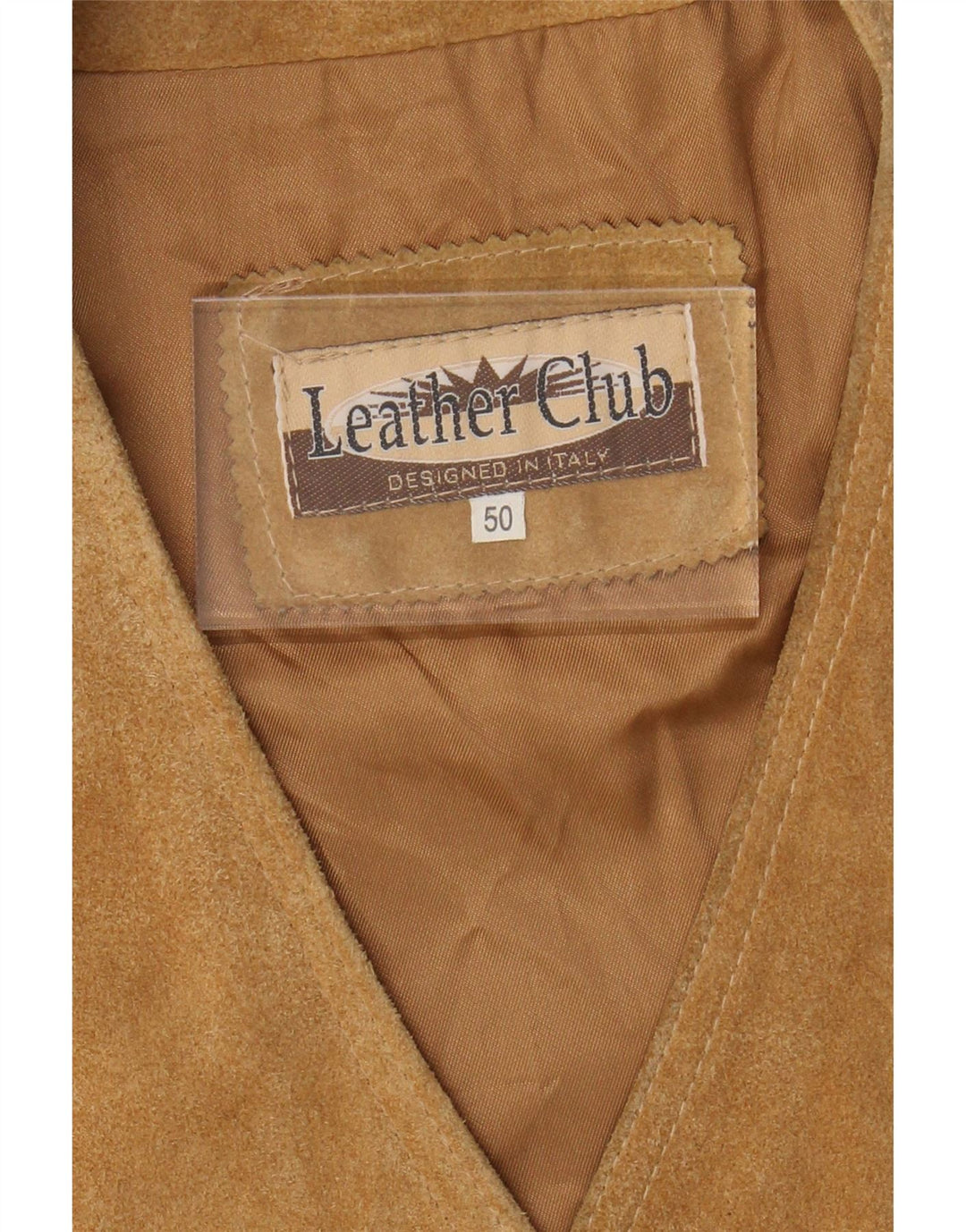 Zamszowa kamizelka męska VINTAGE IT 50 w kolorze średniego beżu