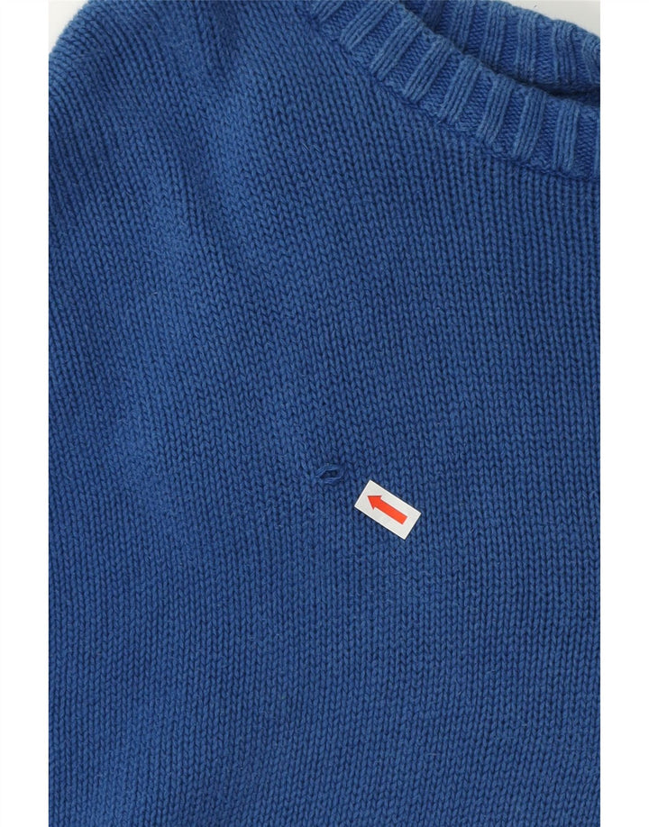 Męski sweter Chaps z dużym wycięciem pod szyją, 4XL, niebieska bawełna