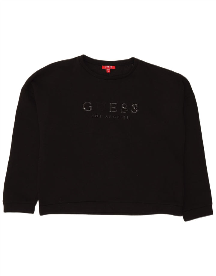 Damska bluza Guess Oversize Crop Graphic Jumper UK 14, duża czarna