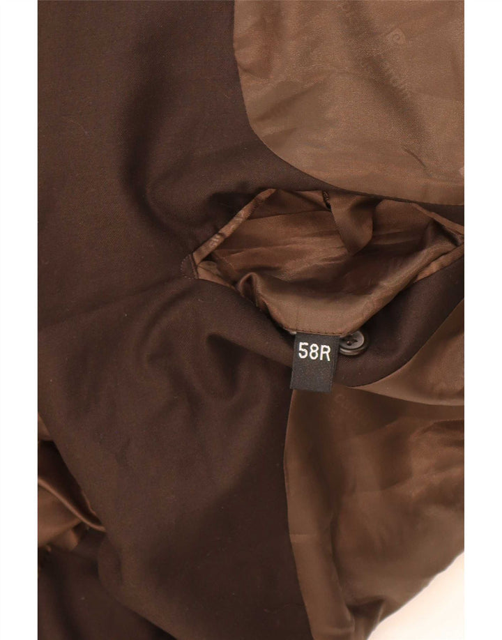 Męska marynarka Pierre Cardin zapinana na 2 guziki IT 58 4XL brązowa