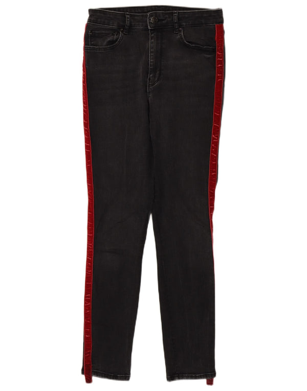 Damskie jeansy skinny Zara EU 38 Small W28 L27 Czarna bawełna z blokami kolorów