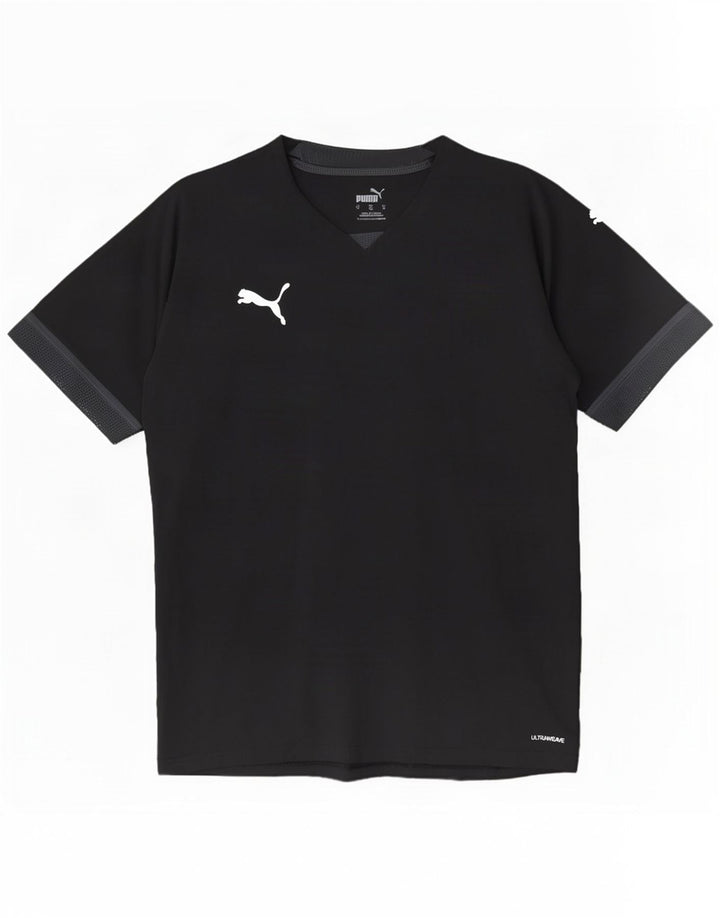 T-shirt męski Puma Top, średni czarny poliester z blokami kolorów