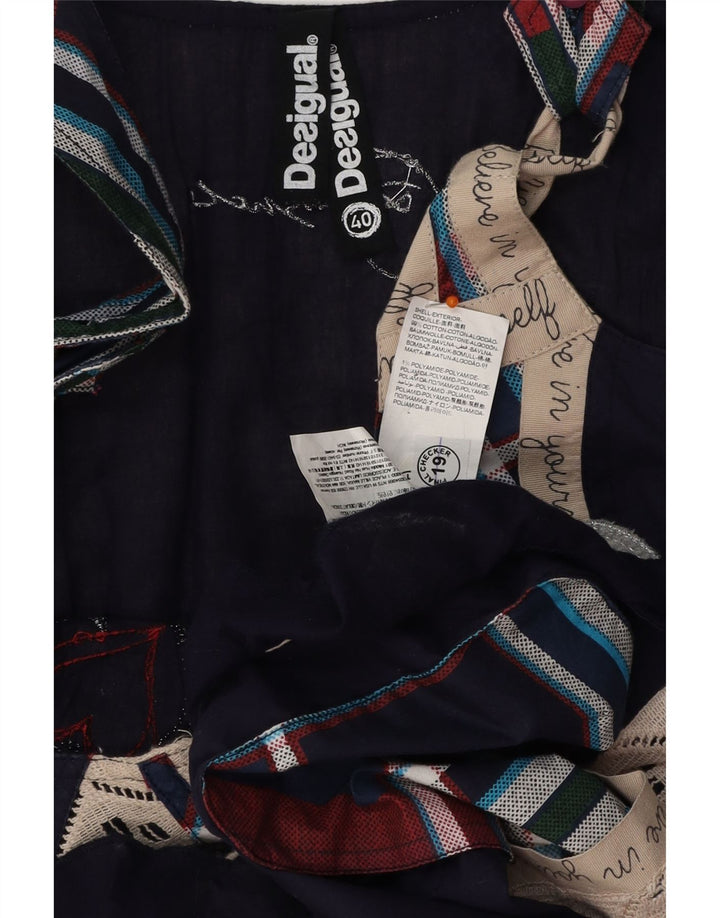 Damska graficzna sukienka o linii A DESIGUAL EU 40, średni granatowy patchwork