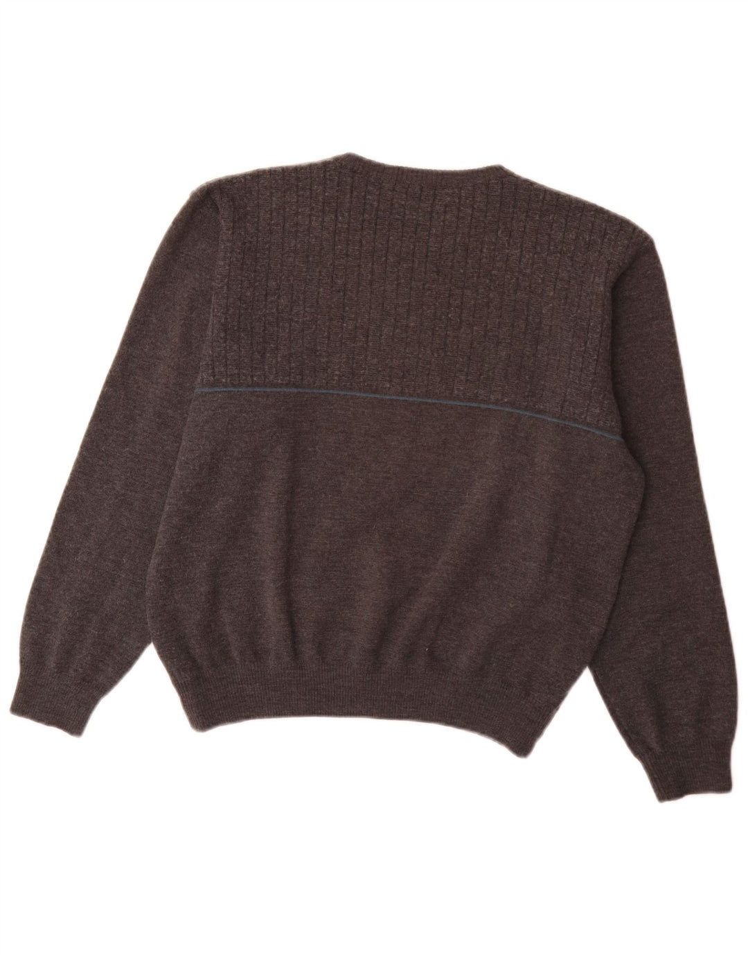Marks & Spencer Męski sweter z dekoltem w kształcie litery V, duży, szary, akrylowy