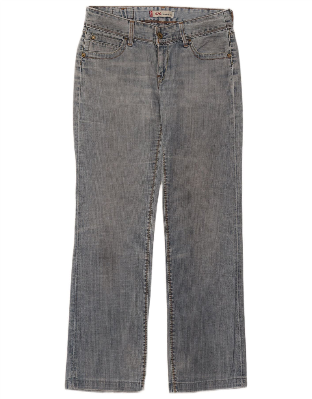 Damskie jeansy Levi's 570 Straight W30 L31 Niebieskie bawełniane