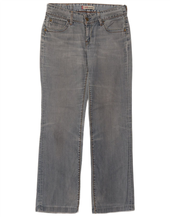 Damskie jeansy Levi's 570 Straight W30 L31 Niebieskie bawełniane