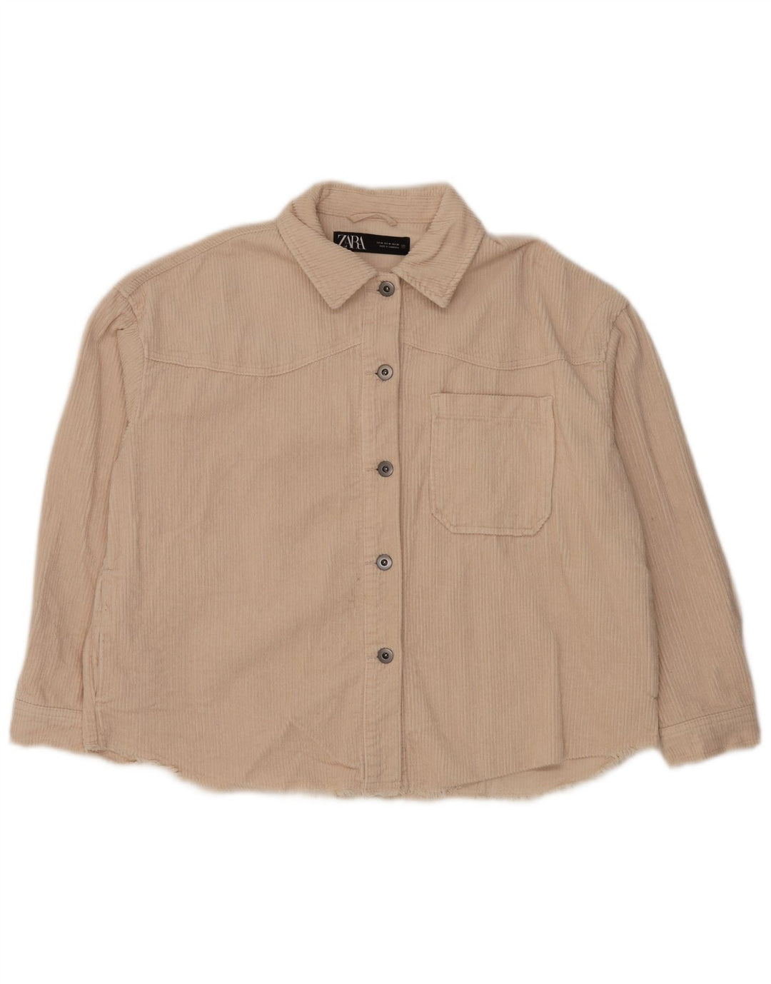 Damska koszula sztruksowa oversize ZARA UK 14, średnia, złamanej bieli, bawełniana