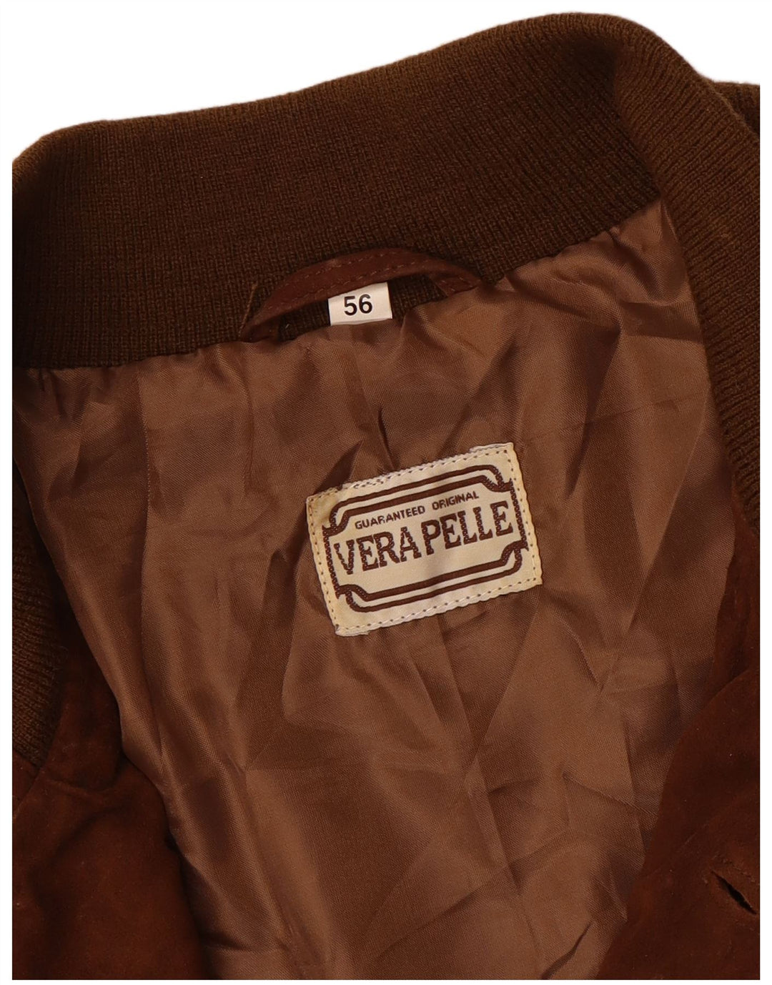 Vintage męska zamszowa kurtka bomber IT 56 3XL brązowa skóra