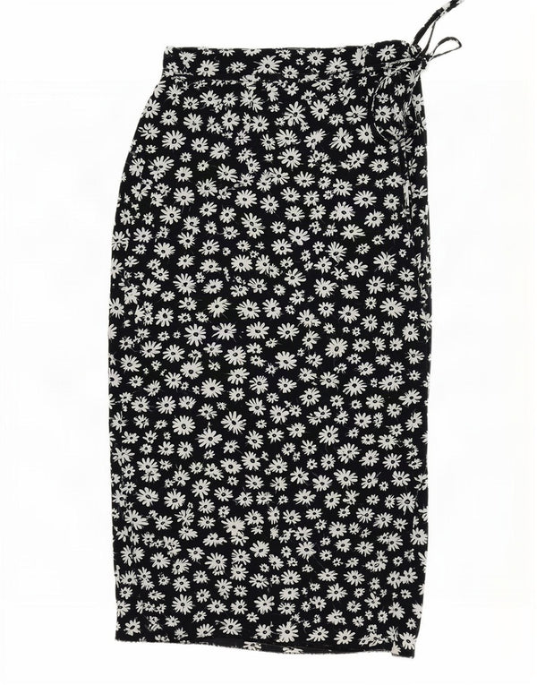 Max Dine Damska prosta spódnica maxi IT 44 Medium W30 Czarny kwiatowy