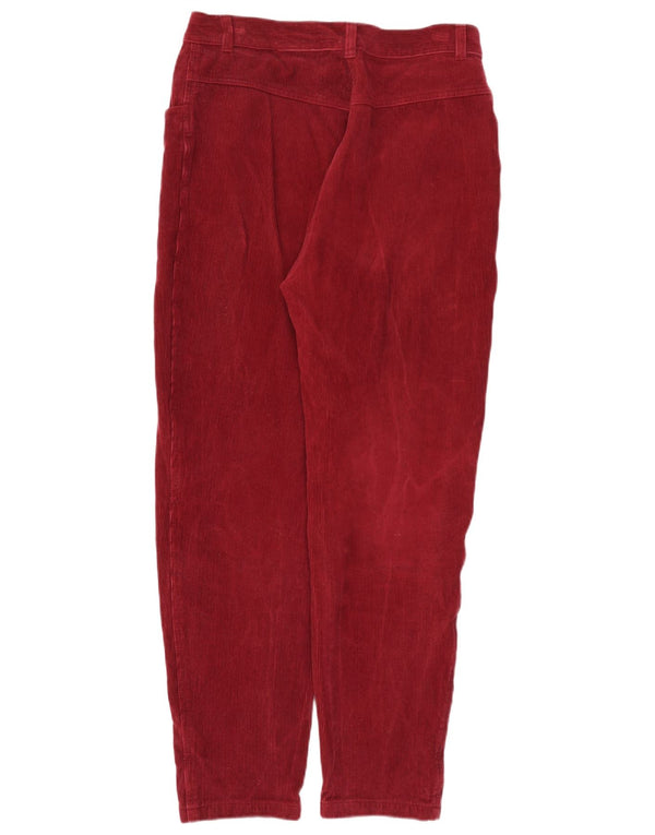 Vintage damskie sztruksowe spodnie z wysokim stanem EU 44 XL W34 L30 Burgundowe