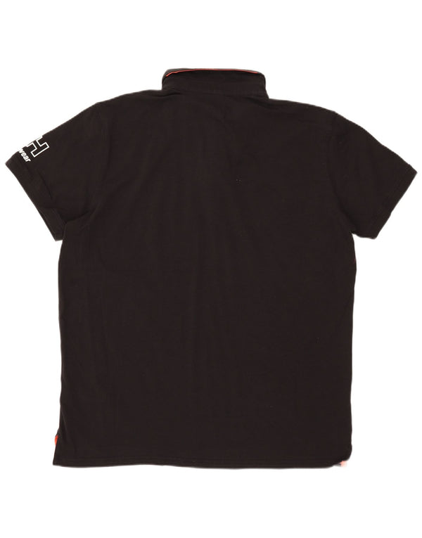 Męska koszulka polo Helly Hansen z grafiką 2XL, czarna bawełna