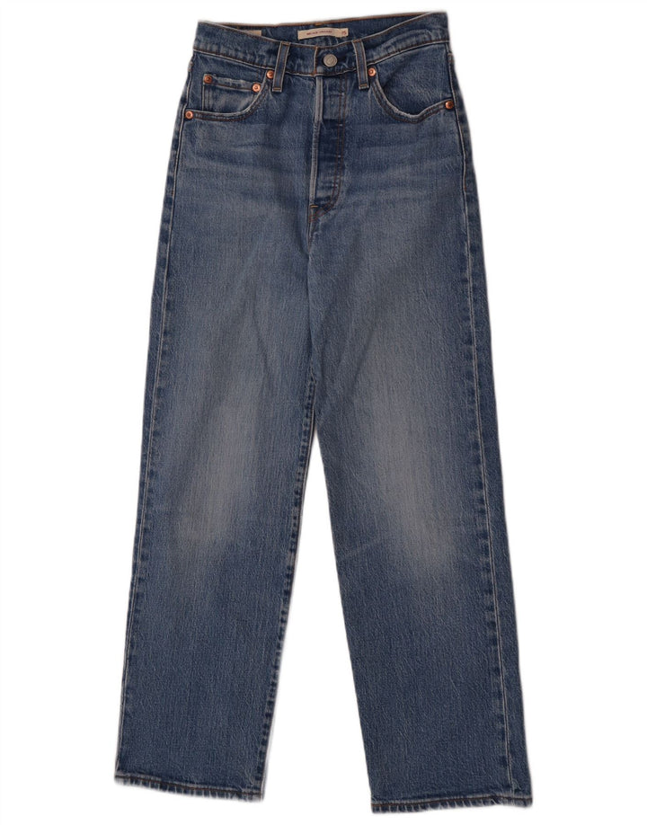 Damskie jeansy Levi's Ribcage Straight W25 L27 Niebieskie bawełniane