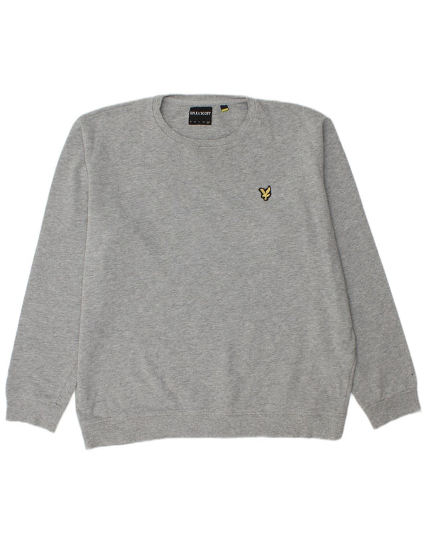 Męski sweter z okrągłym dekoltem LYLE & SCOTT 2XL, szara bawełna