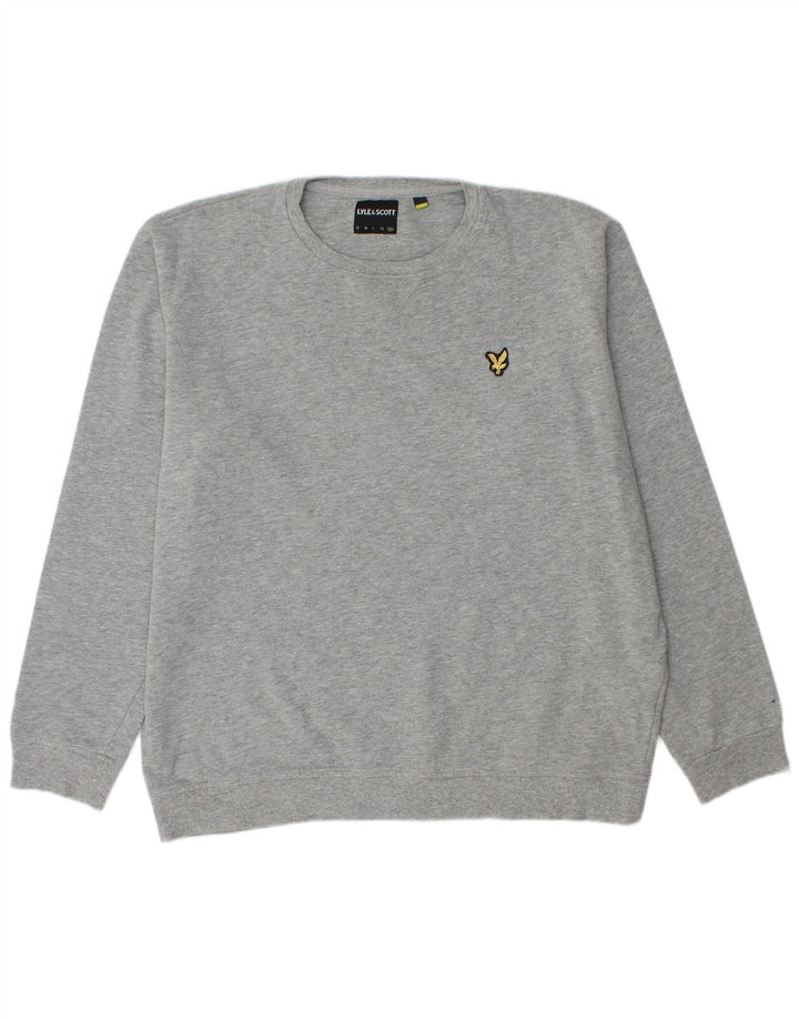 Męski sweter z okrągłym dekoltem LYLE & SCOTT 2XL, szara bawełna