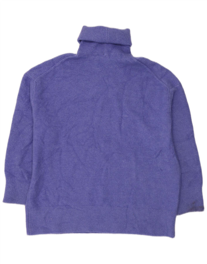 Damski sweter oversize Zara z wywijanym dekoltem UK 14, średni niebieski akryl