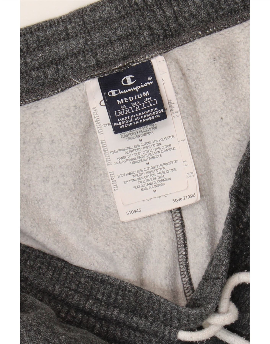 CHAMPION Mens Tracksuit Trousers Joggers Medium  Grey Cotton