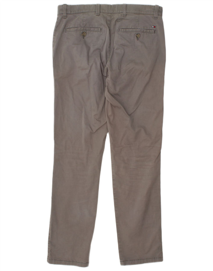 Męskie spodnie chino TOMMY HILFIGER Etroite Slim Fit W31 L32 Szara bawełna