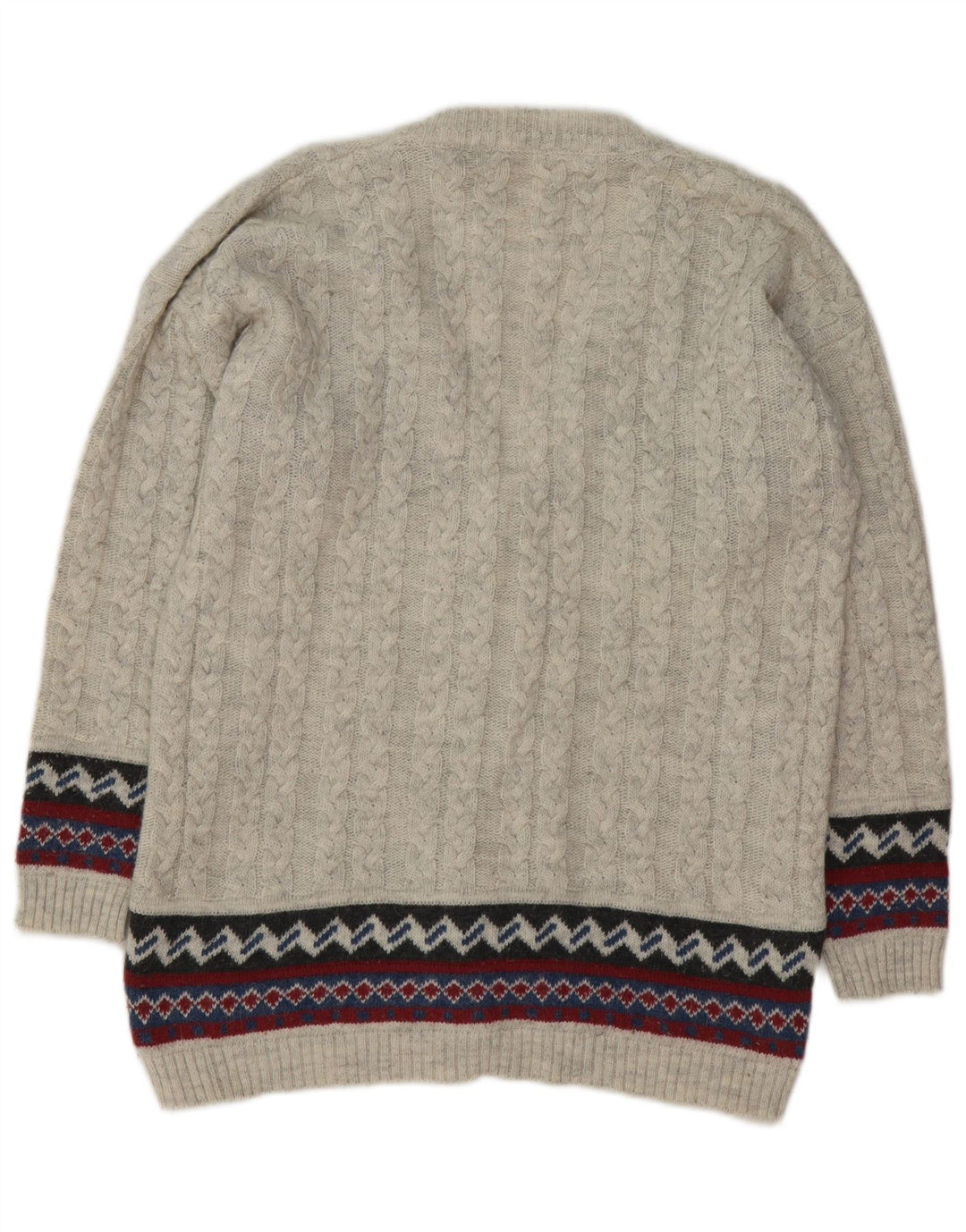 Męski sweter rozpinany VINTAGE średnio szary Fair Isle