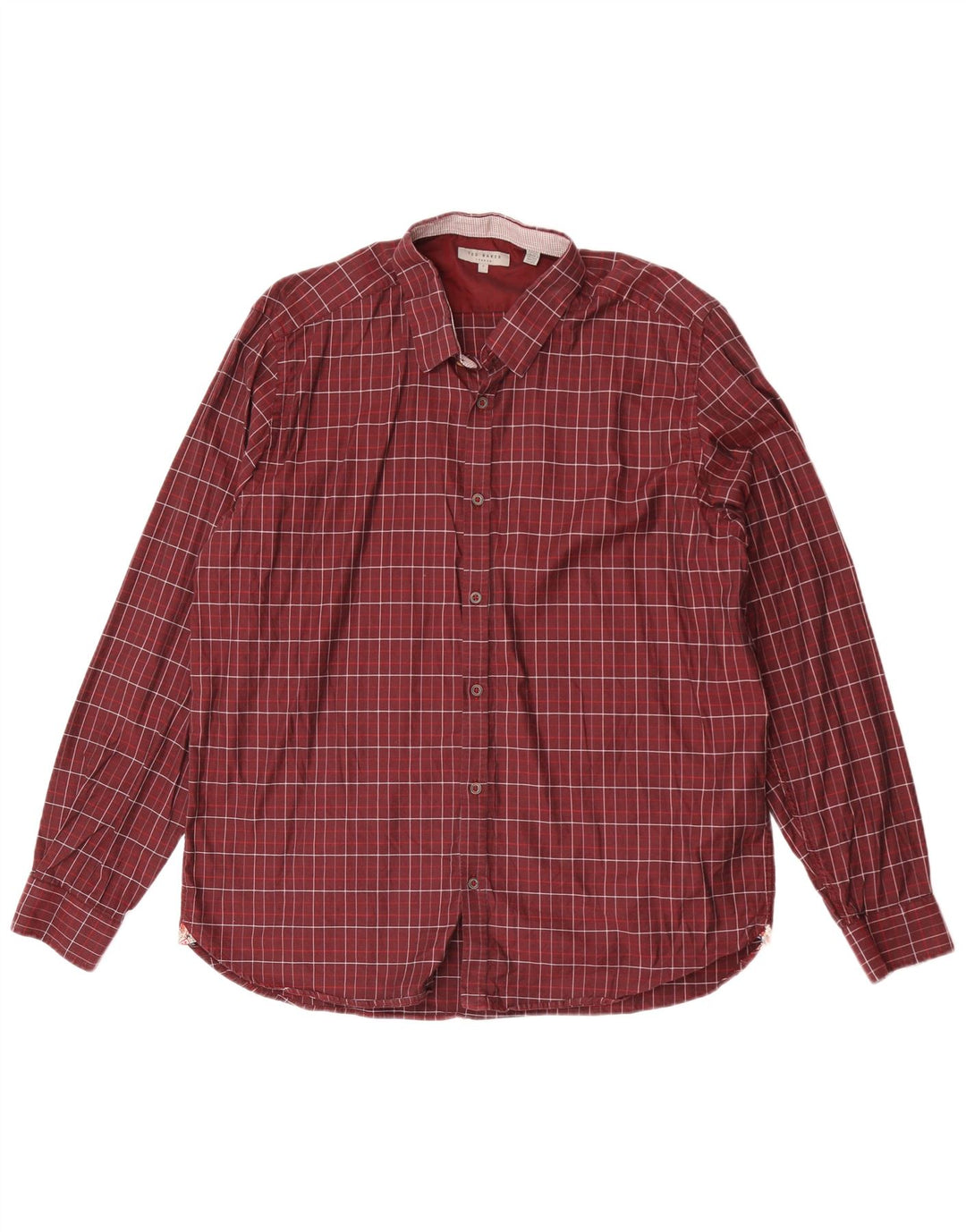 Koszula męska Ted Baker, rozmiar 7, 3XL, bawełniana bordowa krata